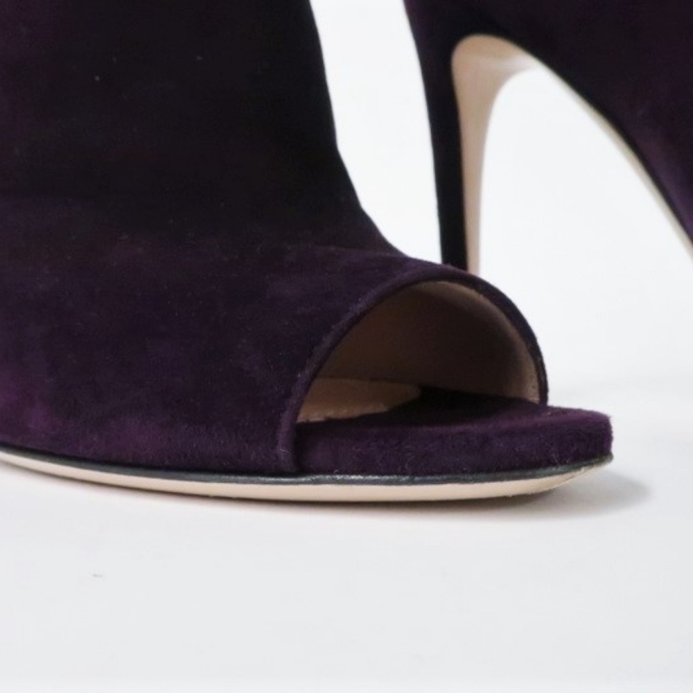 Miu Miu Slingback Booties Plum Suede - Picture 3 of 8